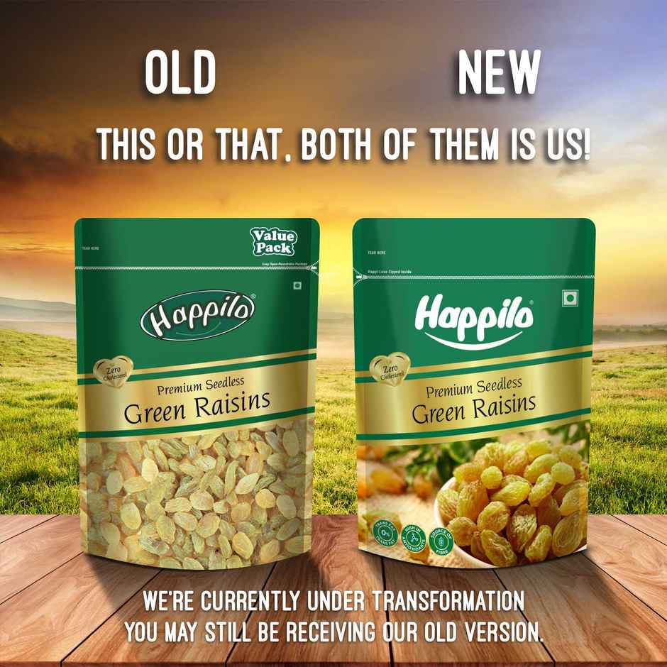 Happilo Premium Seedless Green Raisin | Kishmish | Dry Fruits