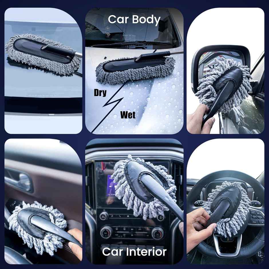 Autoguys Majiko & Small Duster Combo Soft Microfiber Car Duster Brush Home Duster Kitchen Cleaning