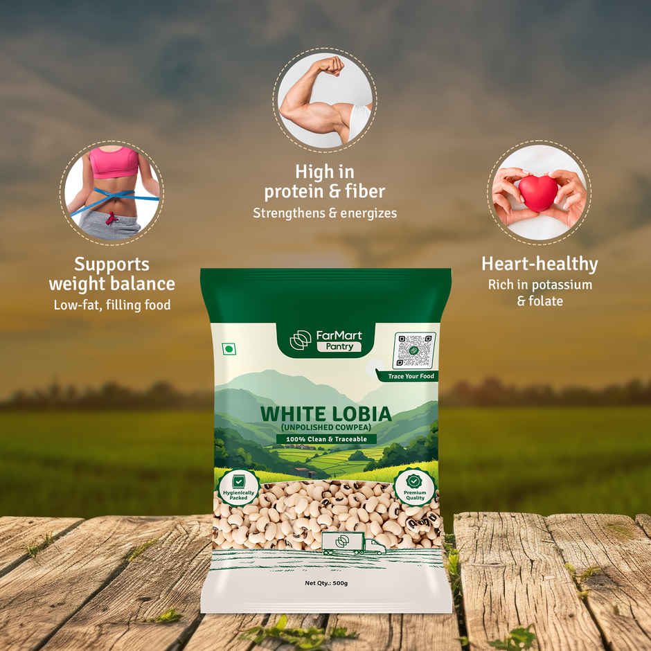 FarMart Pantry White Lobia | Unpolished Cowpea