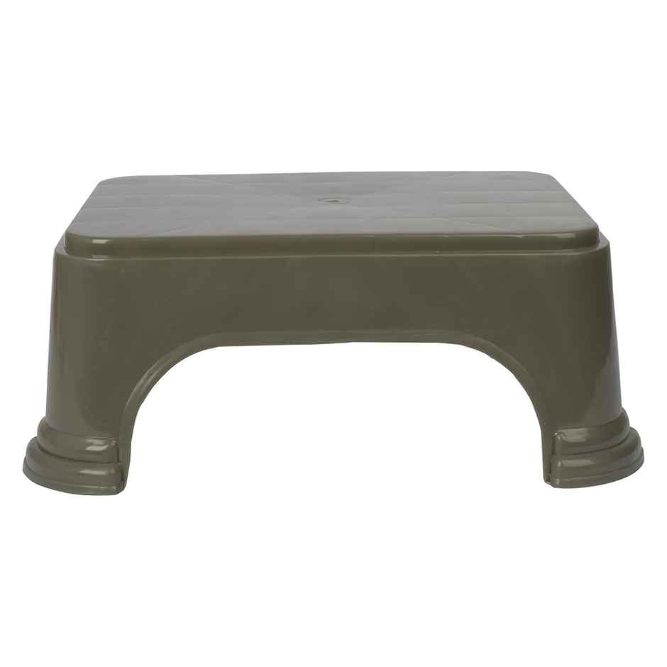 Kuber Industries Plastic Disney Team Square Bathroom Stool|P6|Gray