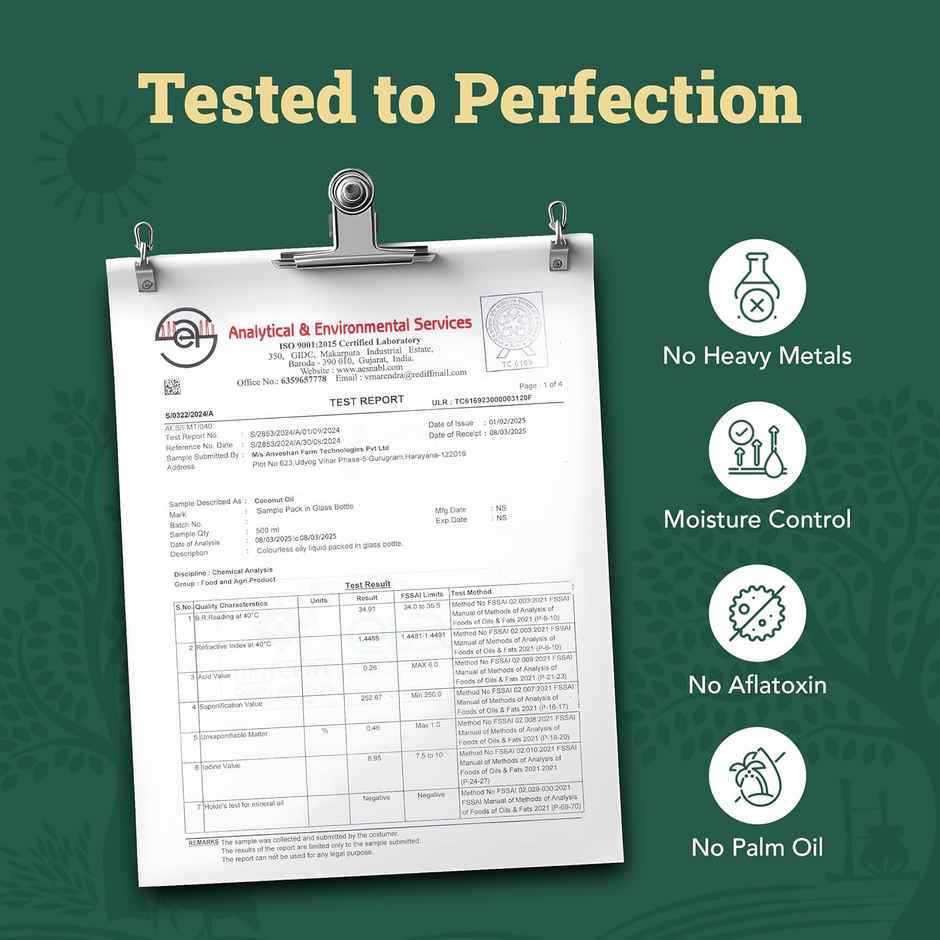 Anveshan Coconut Wood Cold Pressed Oil (Nariyal Oil)