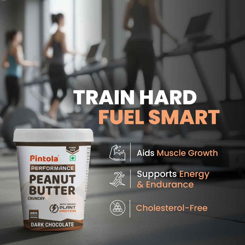 Pintola Dark Chocolate Performance Series Peanut Butter (Crunchy)-VEGan Protein 26% Protein