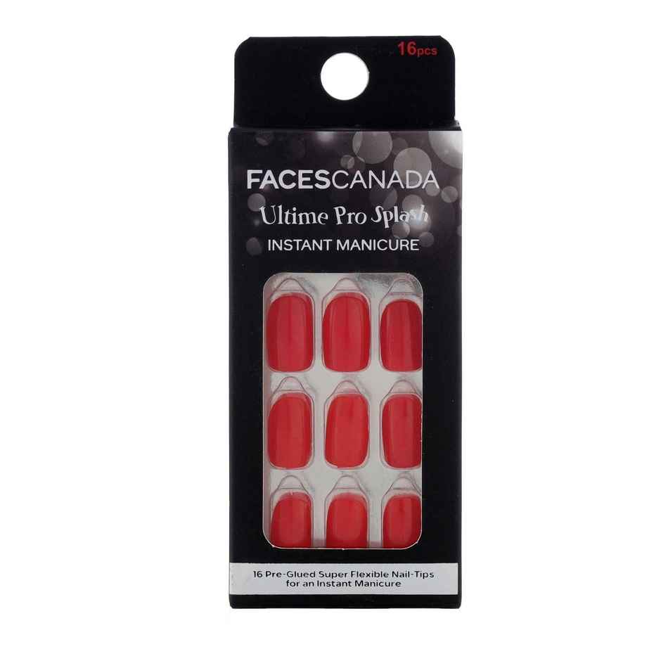 Faces Canada Ultime Pro Splash Instant Manicure | Paprika | Press On Nail Extensions | 16 PCS