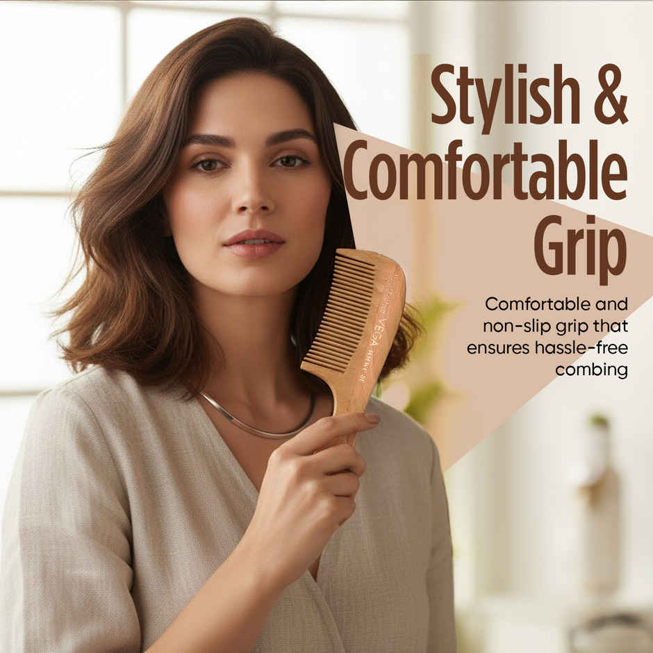 VEGA Boutique Wooden Hair Comb for Men and Women, (HMWC-06)