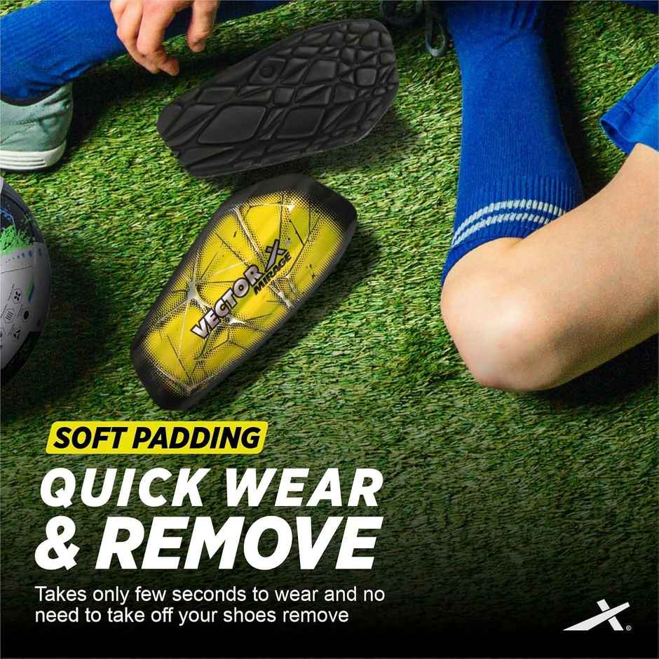 Vector X Mirage Shinguard Knee Length For Football Men, Boys | Multicolor (Small, Medium)
