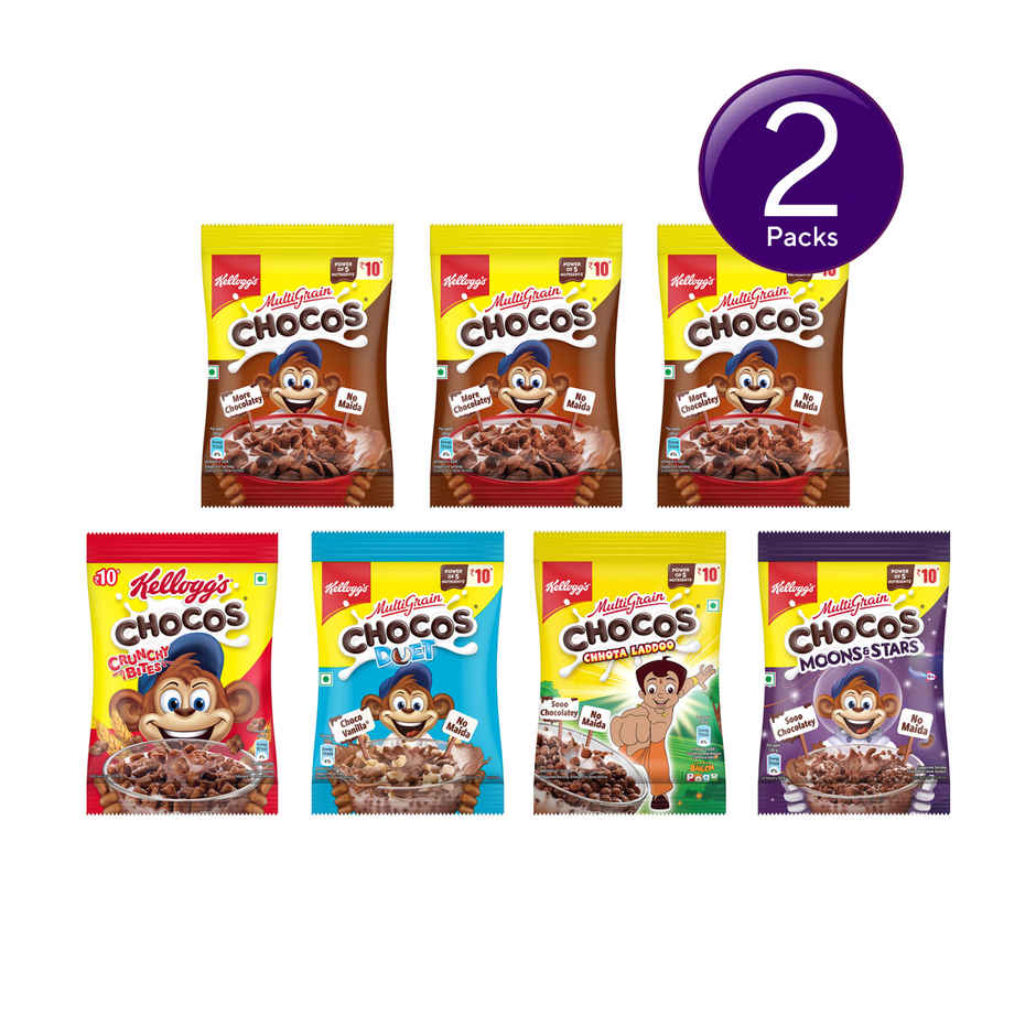 Kellogg's Chocos Variety Pack of 7 | Multigrain Breakfast Cereal Combo