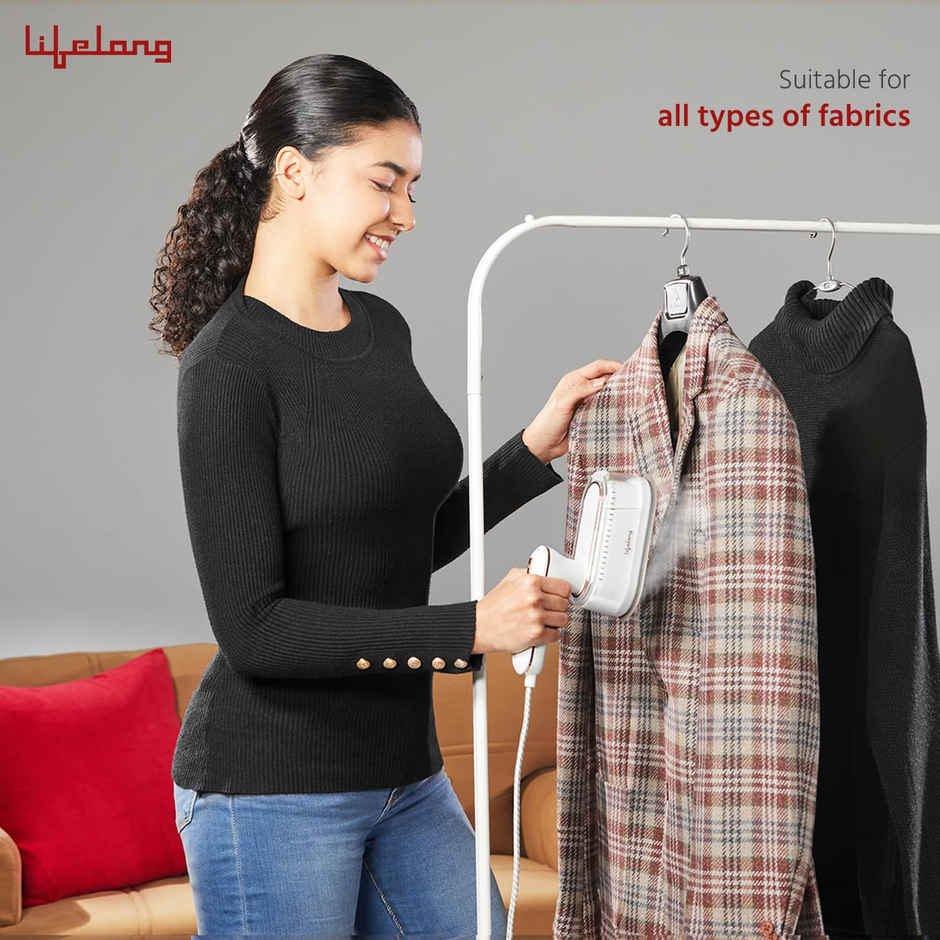 Lifelong 1250 W Steam Iron|Handheld GarmentSteamer with Rest Stand|Portable|90 ml Tank (LLGRMS901)