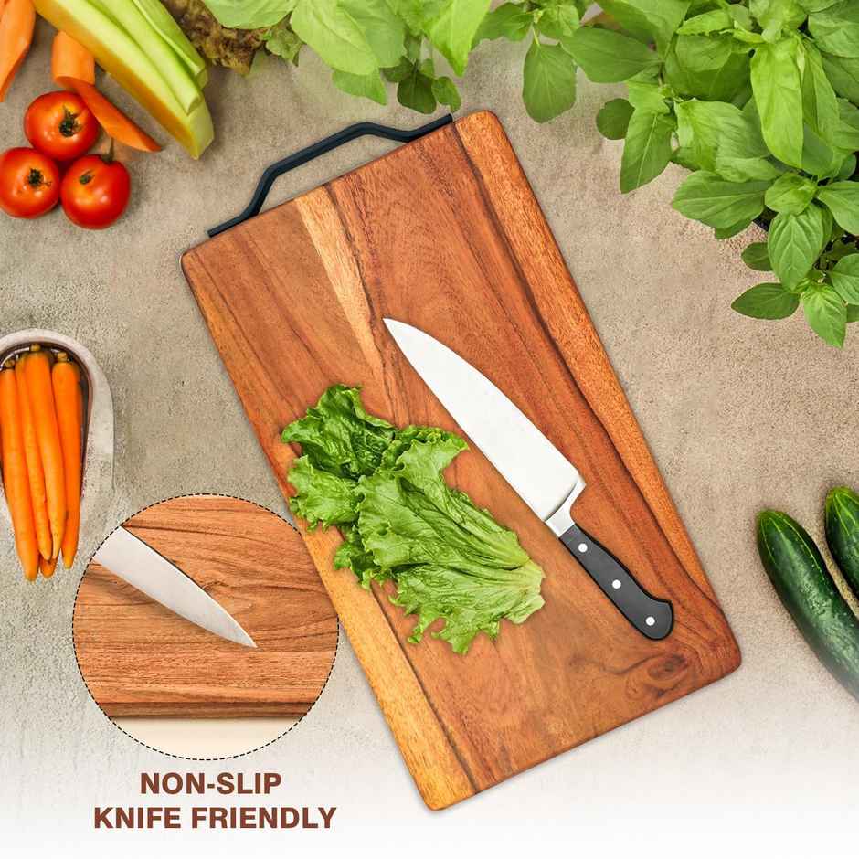 Urbanfix Bulfyss Acacia Wood Multipurpose Food Serving Platter with Handle