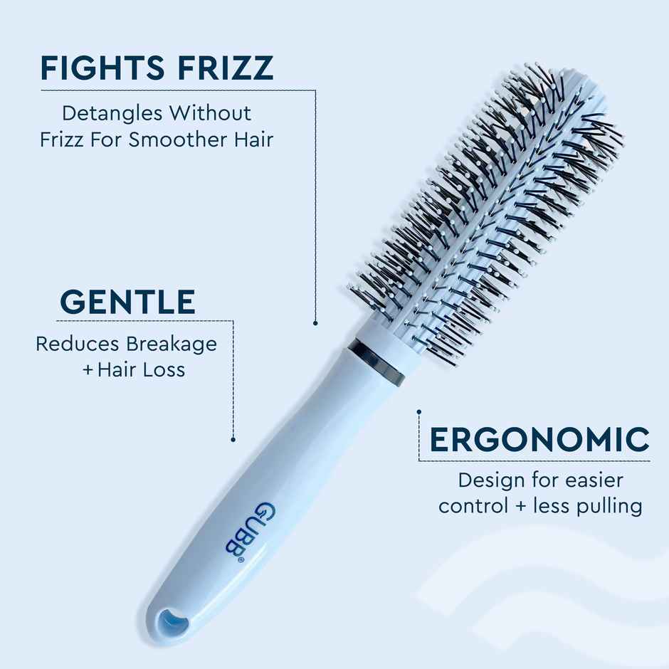 GUBB Grooming Combo Of Round Hair Brush + Hair Comb | Santorini Hues