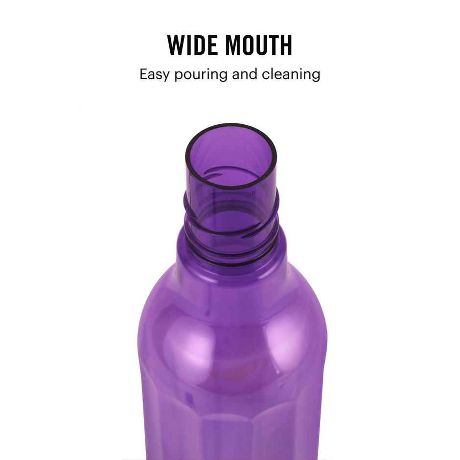 Cello Plastic Aqua Sparkle Water Bottle, 100% Food Grade, Leak Proof and Break Proof | Purple | 1 L