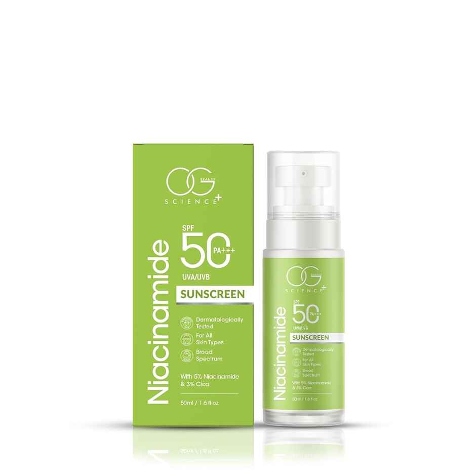 OG BEAUTY Science SPF 50 PA+++ Sunscreen With Niacinamide & Cica - Broad Spectrum