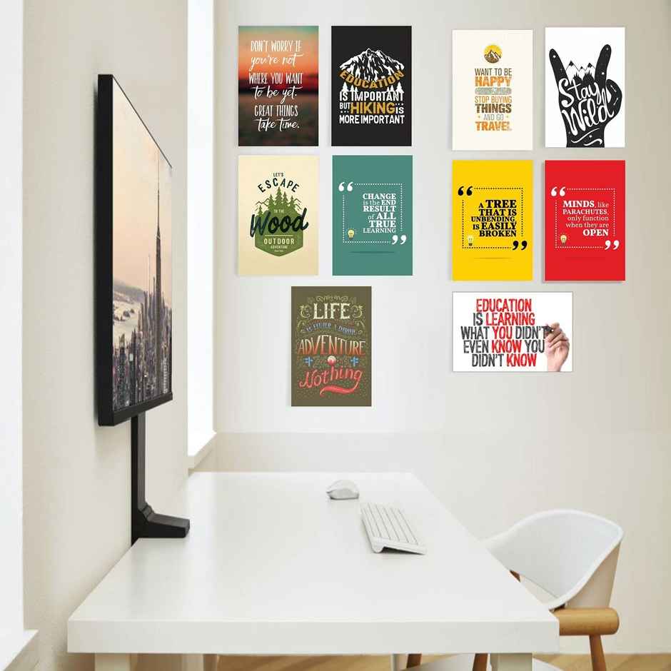 Paper Plane Design Wall Posters For Office Decor | Set of 10 | Size | 12 Inch x 18 Inch | D66