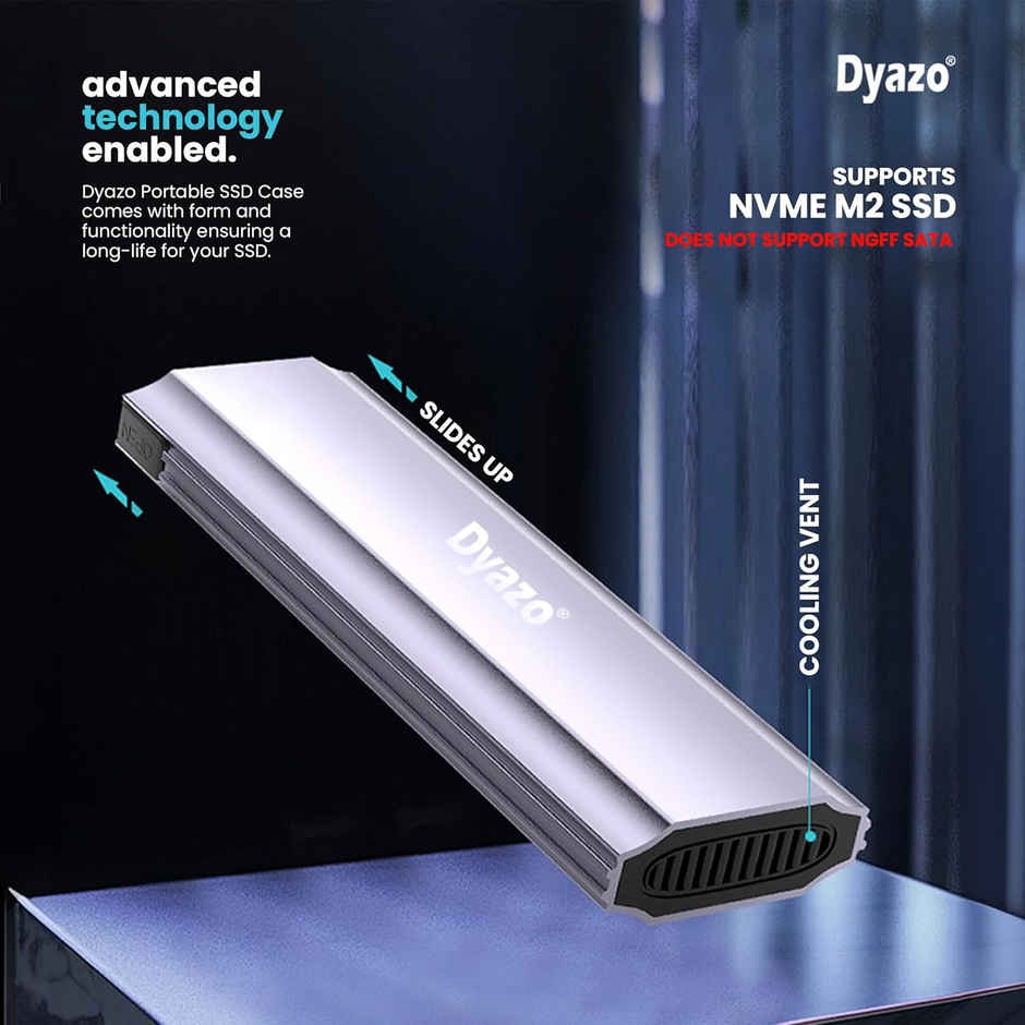 Dyazo USB 3.0 & Type C SSD Enclosure - 10 Gbps - NVME/M.2 Compatible