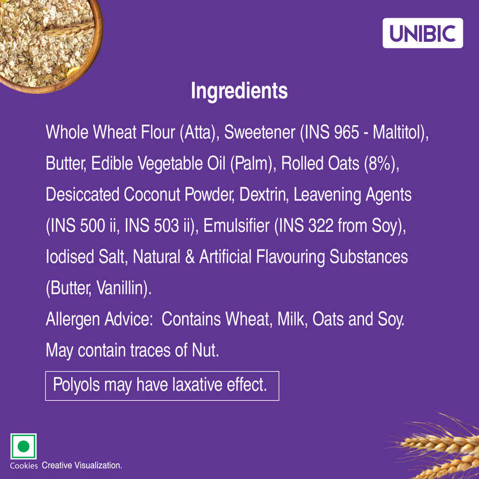 UNIBIC Oatmeal Sugar Free Biscuits | Trans Fat-Free Combo