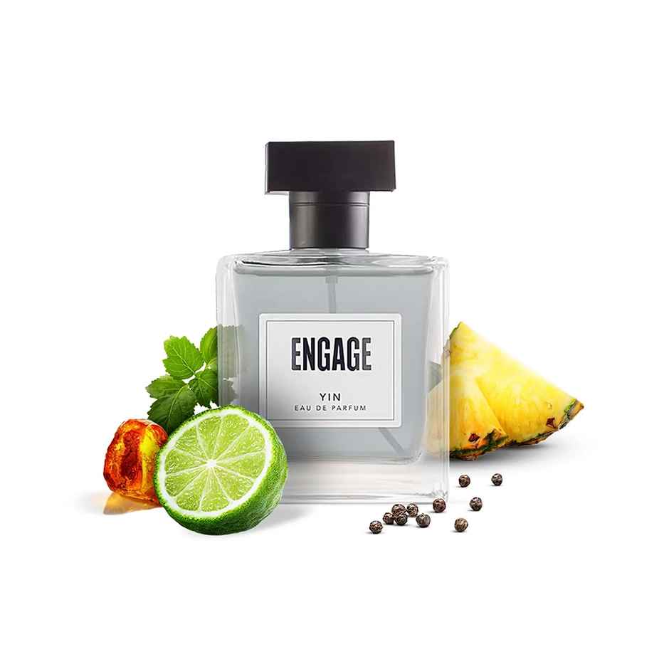Engage Yin Perfume for Men, Spicy & Woody Fragrance, Free Tester with pack