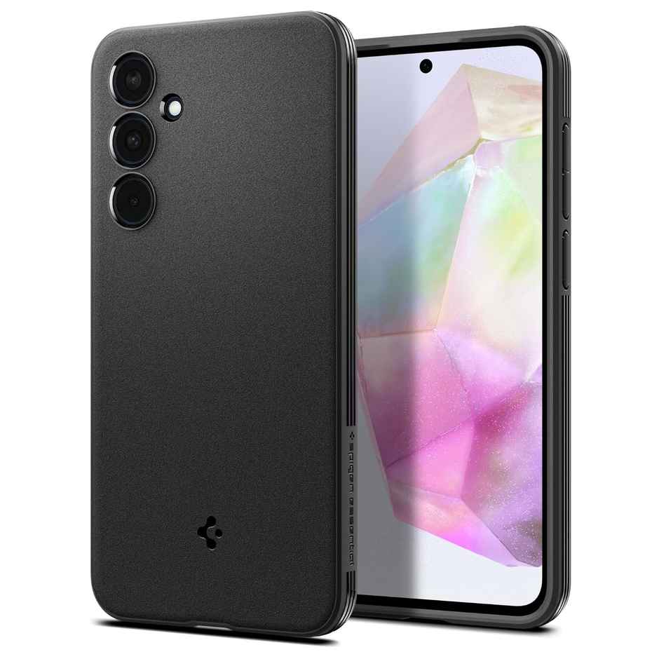 Spigen Essential Sand Blast Back Cover Case Compatible with Samsung Galaxy A35 5G (TPU | Matte Black)