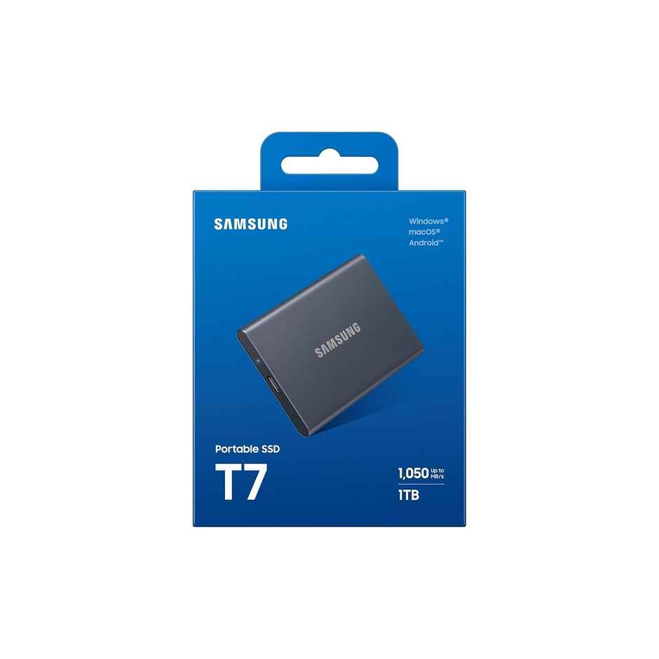 Samsung T7 1TB External Portable SSD | Grey | MU-PC1T0T