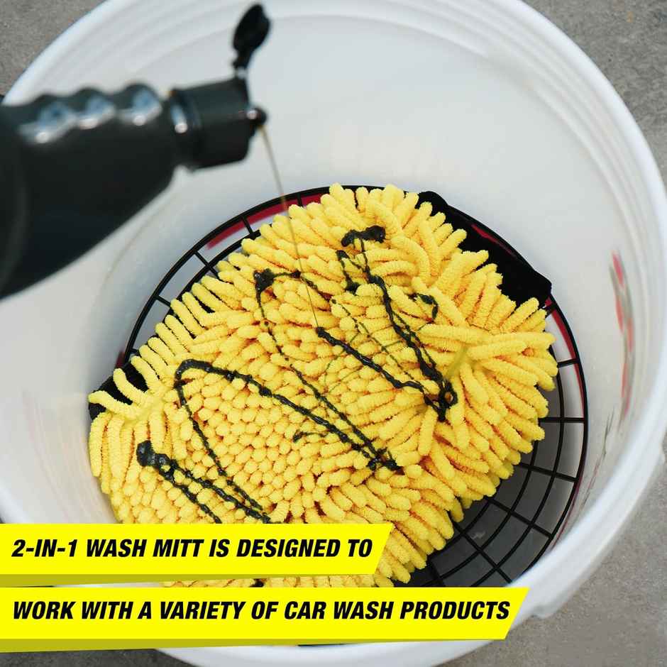 Wavex Microfiber 2-in-1 Car Wash Mitt | Dual-Sided for Car Wash and Car Wax