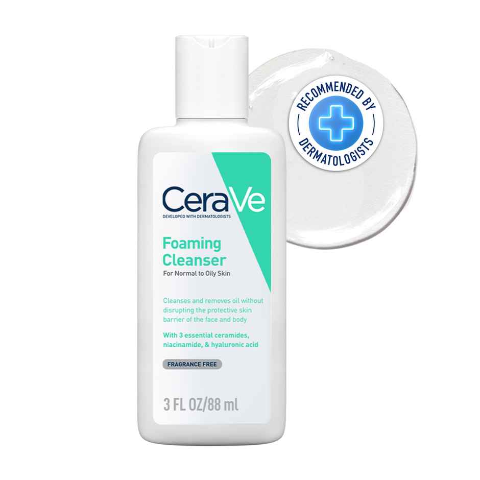CeraVe Foaming Cleanser Face Wash For Oily Skin With Hyaluronic Acid, Ceramides & Niacinamide