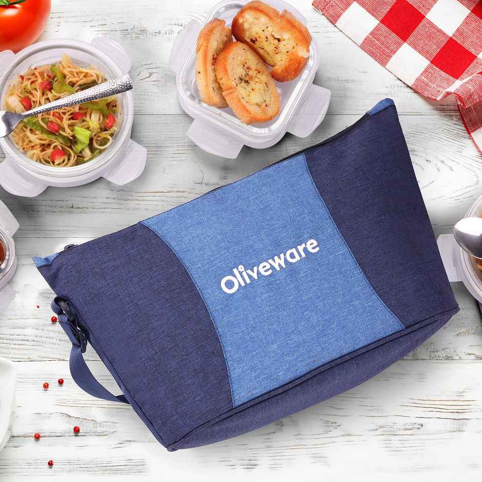 Oliveware Musk Glassware Lunchbox, 4 Borosilicate Glass & Microwave Proof - Black Orange