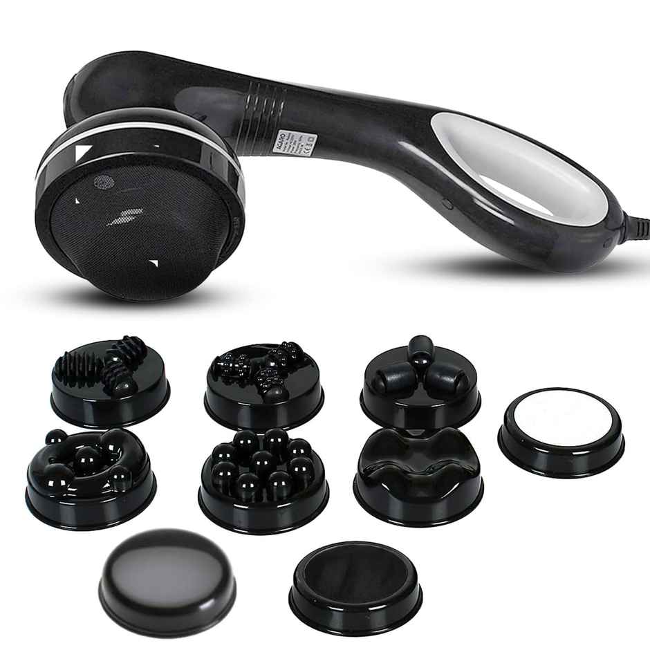 Agaro Relaxo Electric Handheld Full Body Massager With 8 Massage Heads, 5 Mode & 6 Speed Settings