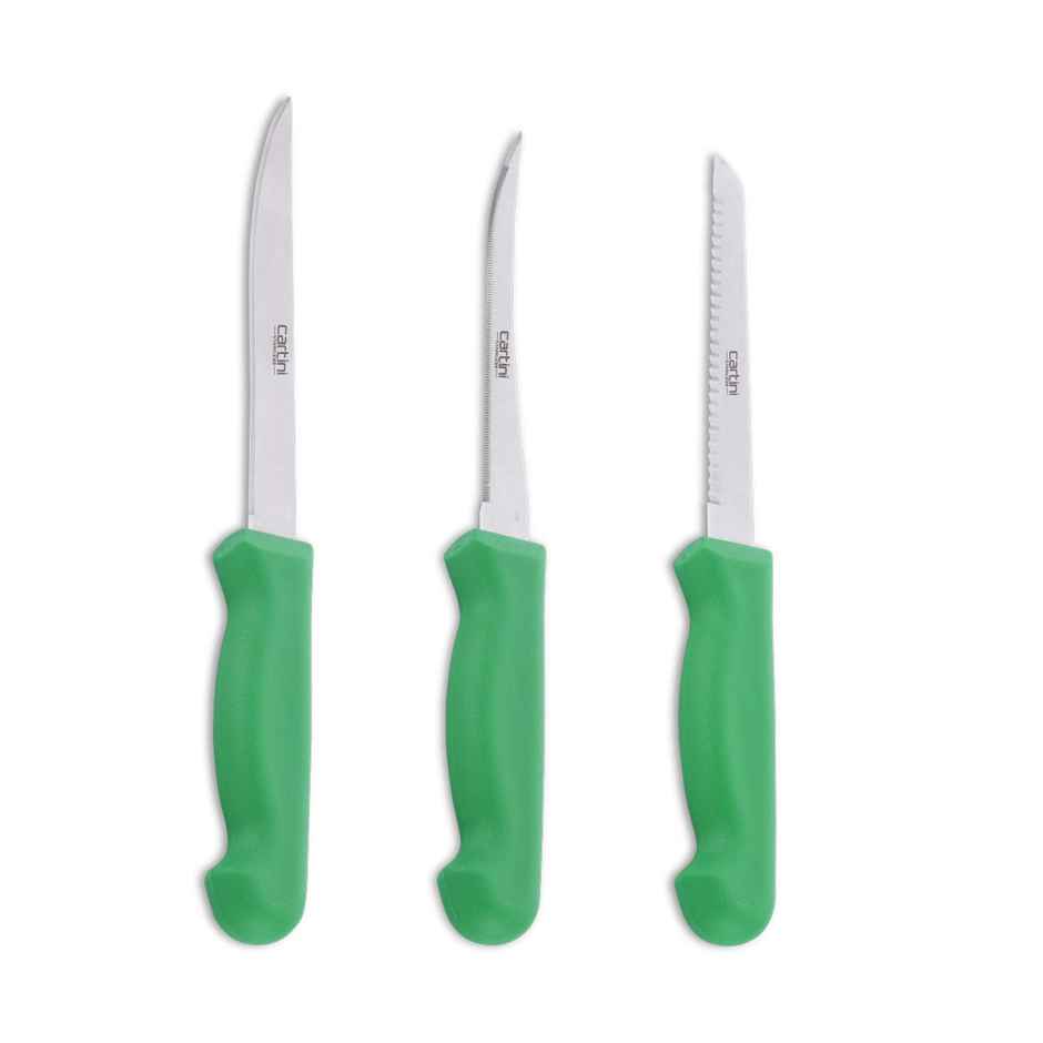 Godrej Cartini Kitchen Stainless Steel Knife Set (3 Pieces, assorted colour)