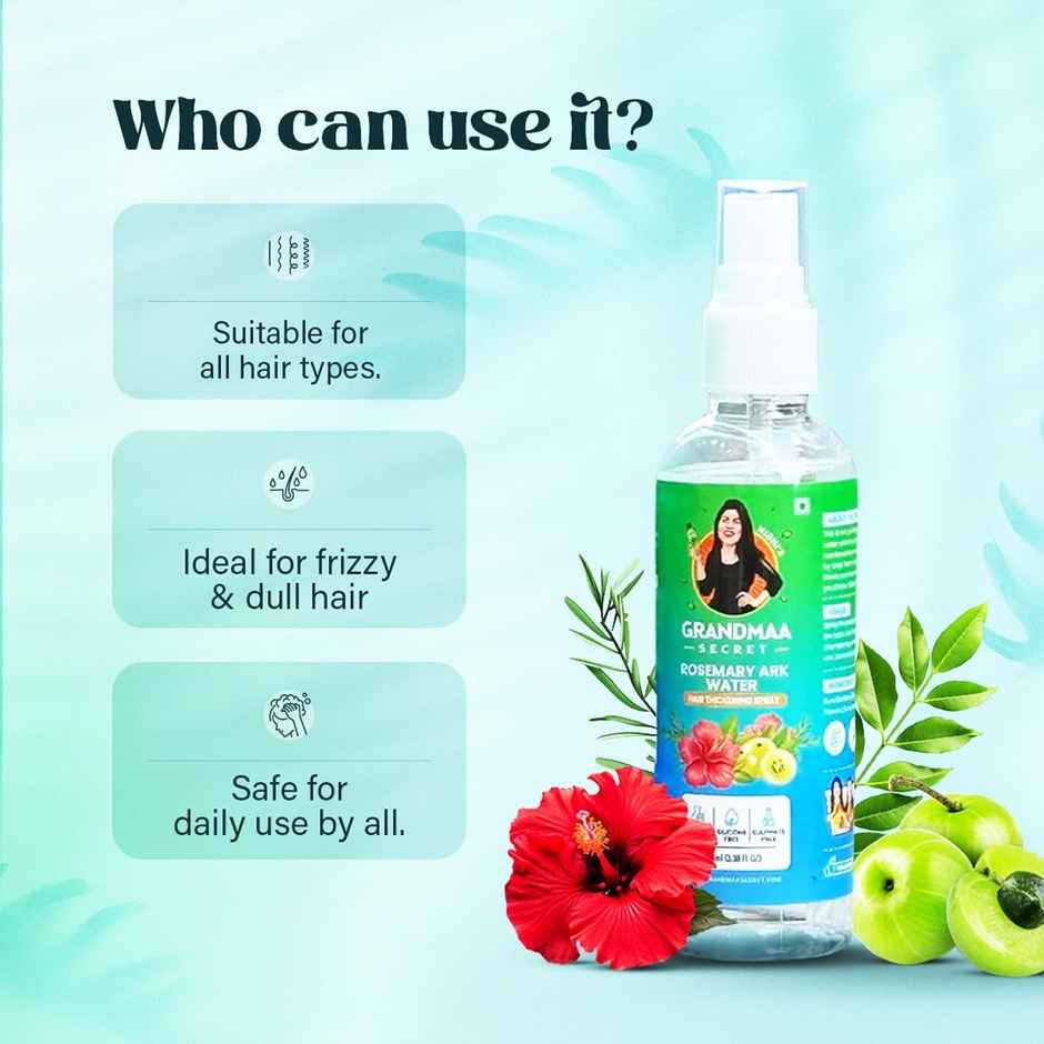 Nidhi'S Grandmaa Secret Rosemary Water Ark - Hair Thickening Mist Spray - Pure Distillate