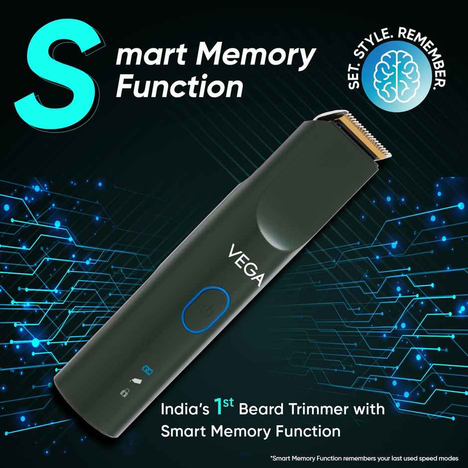 VEGA Smartone S3 Beard Trimmer For Men, 160 Mins Runtime, Green, (Vhth-36)