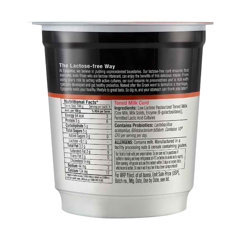 Epigamia Lactose Free Cup Curd