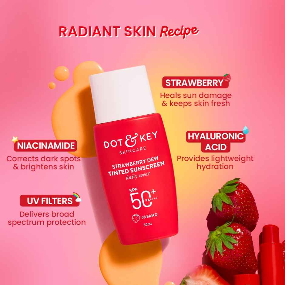 Dot & Key Strawberry Dew Tinted Sunscreen SPF 50+ PA++++ - 03 Sand