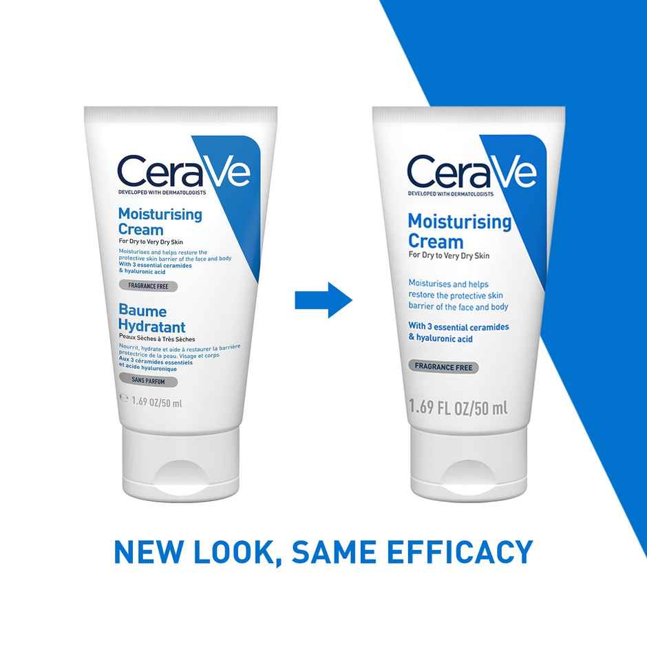CeraVe Moisturizer Cream For Dry Skin Barrier Repair With Ceramides & Hyaluronic Acid