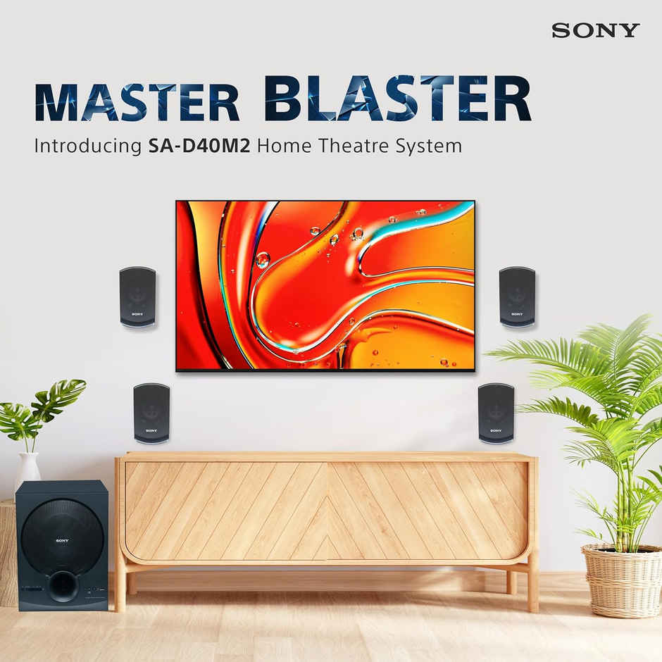 Sony New SA-D40M2 4.1ch Home Theatre Speaker with 100W Power Output and Powerful Subwoofer - Black