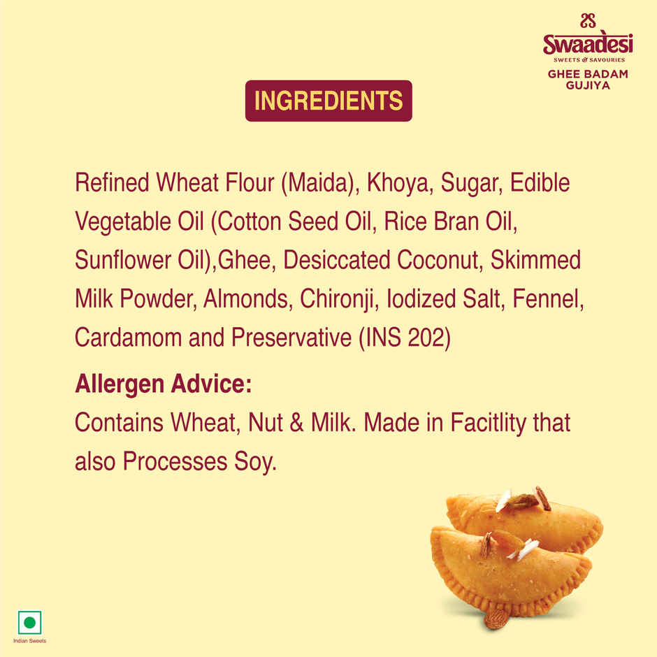 UNIBIC Swaadesi Pure Ghee Badam Gujiya