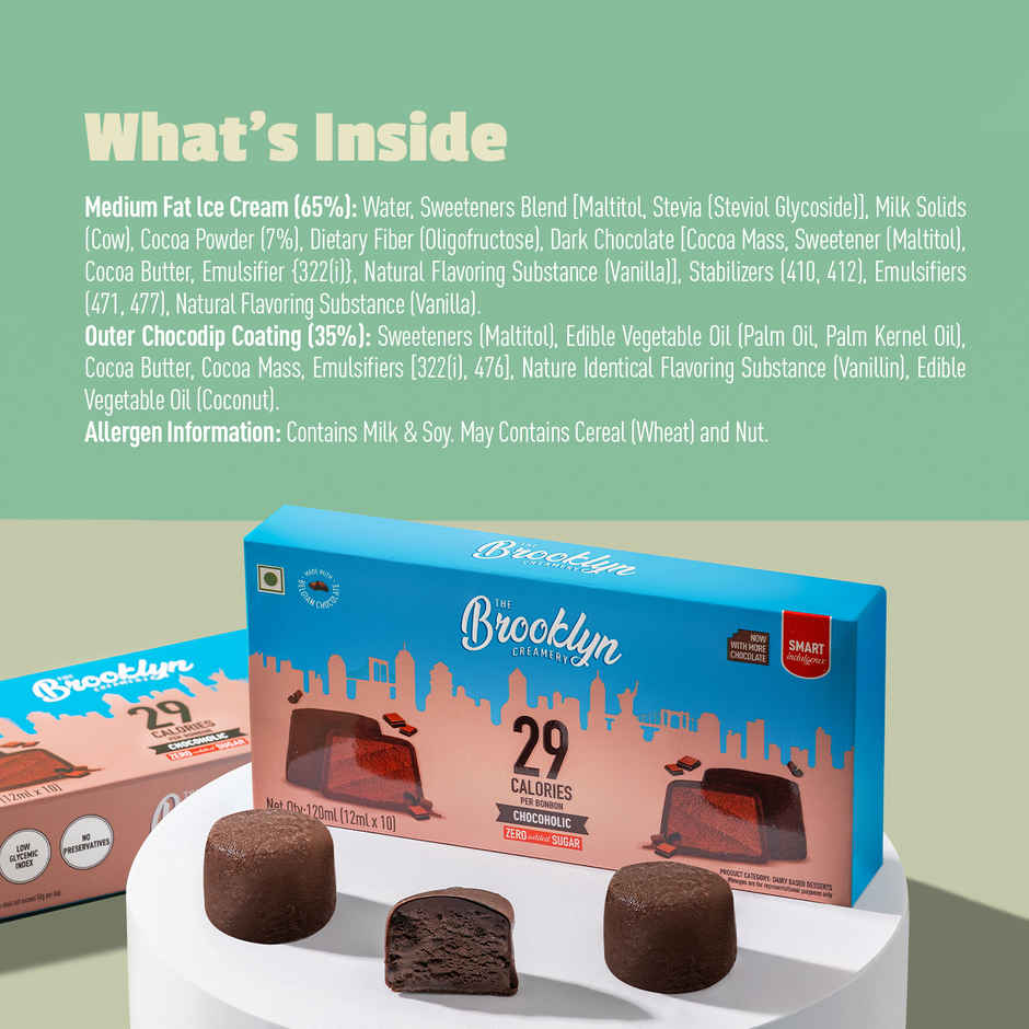 The Brooklyn Creamery Chocoholic Bon Bon |Low Calorie Zero Added Sugar