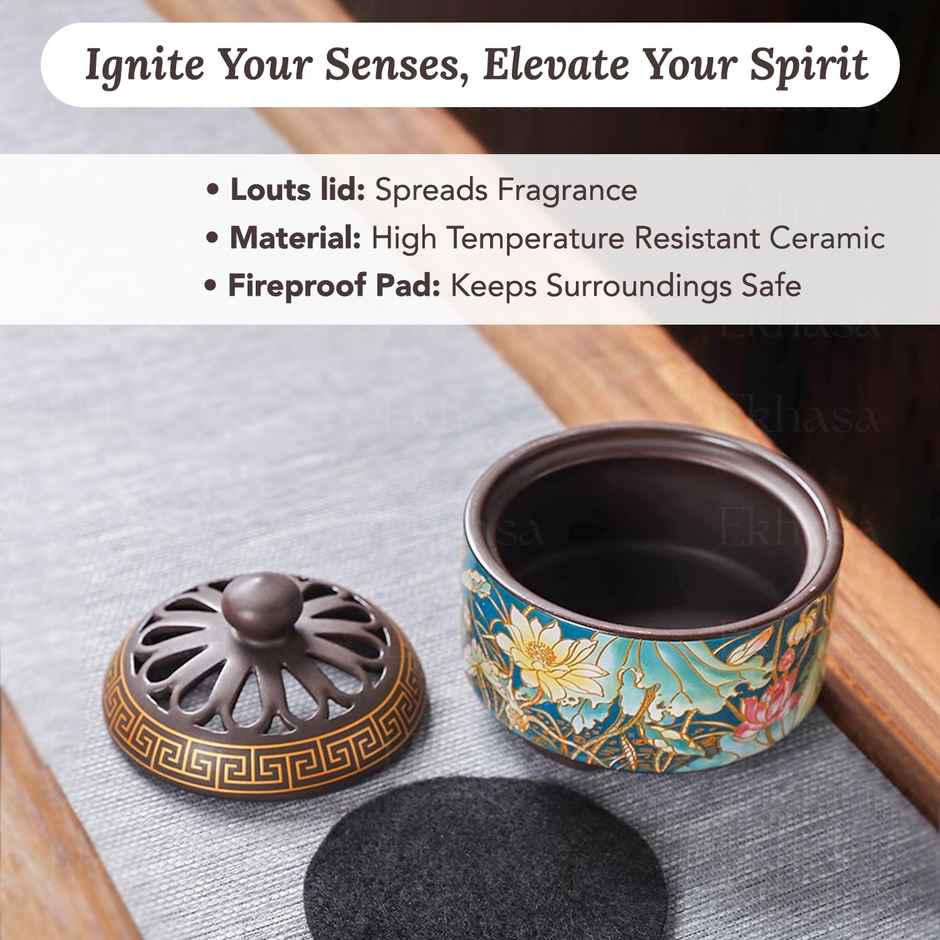 Ekhasa Ceramic Dhoop Dani Loban Burner Holder Stand For Home | Dhup Kapoor Dani For Puja