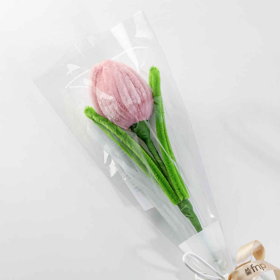Velvet Touch Crochet Tulip Artificial Flower Stem | Ideal for Gifting | FNP