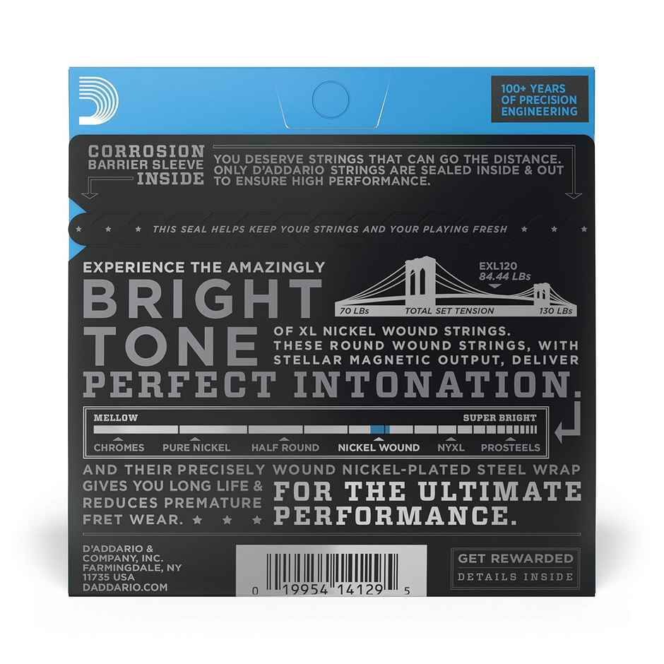D'Addario Exl120 Nickel Wound 9-42 Super Light Electric Guitar Strings