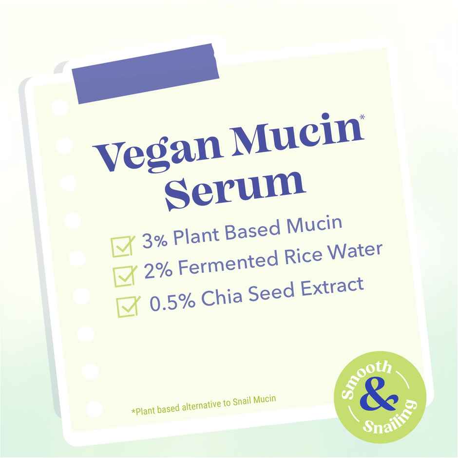 Blue Heaven Vegan Mucin Face Infused with 3% Plant Based Mucin Face Serum for Women