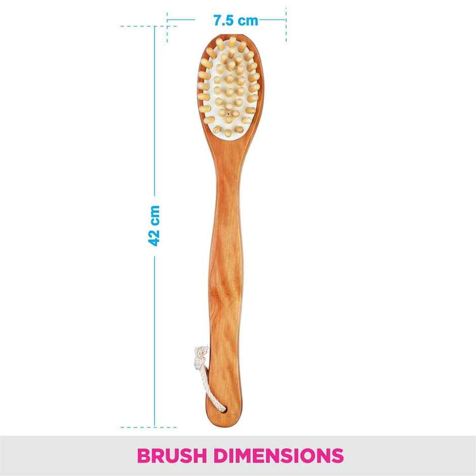Vega Soft Bristle Bath Brush With Ergonomic Handle | Wood | Wooden