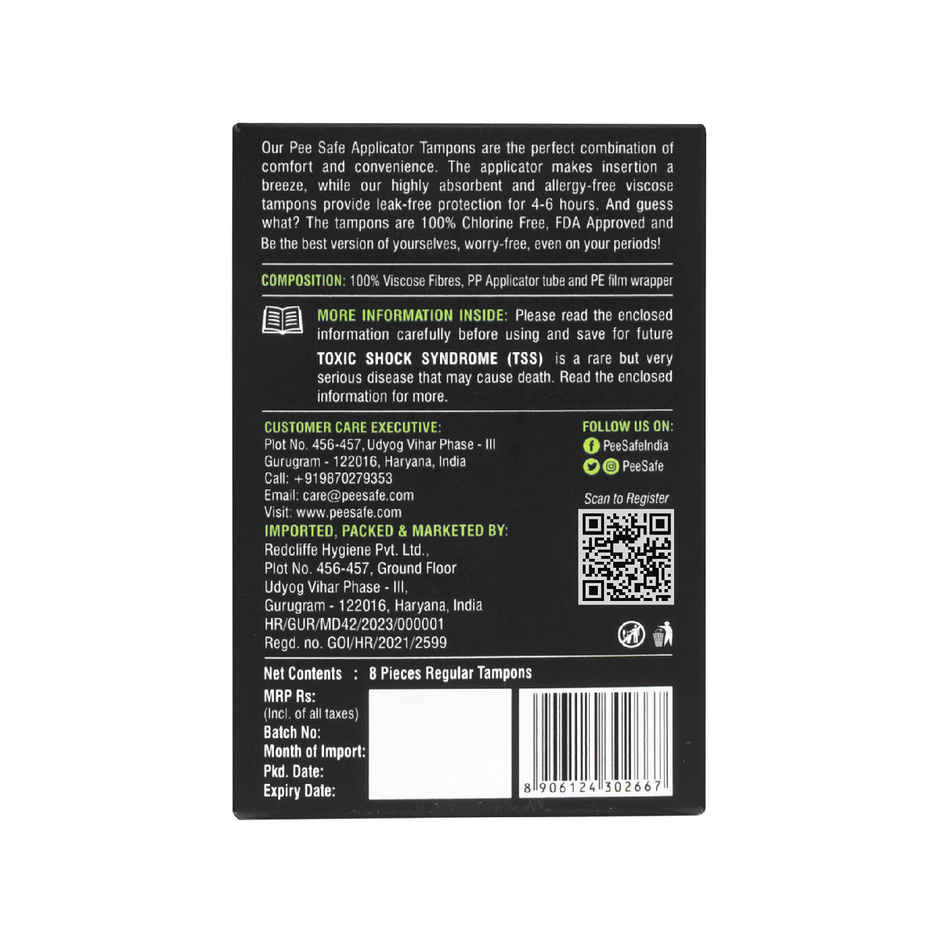 Pee Safe Applicator Tampons Light Flow - Regular