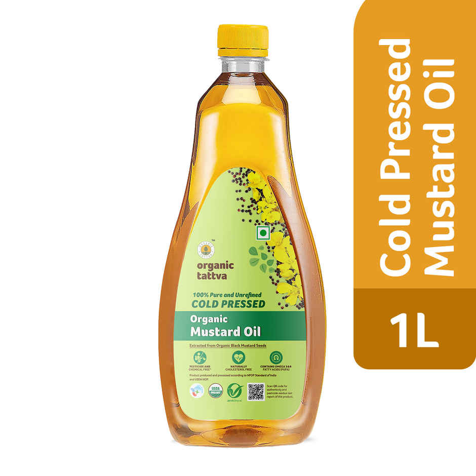 Organic Tattva Mustard (Sarson) Cold Pressed Oil | Healthy Cooking Oil