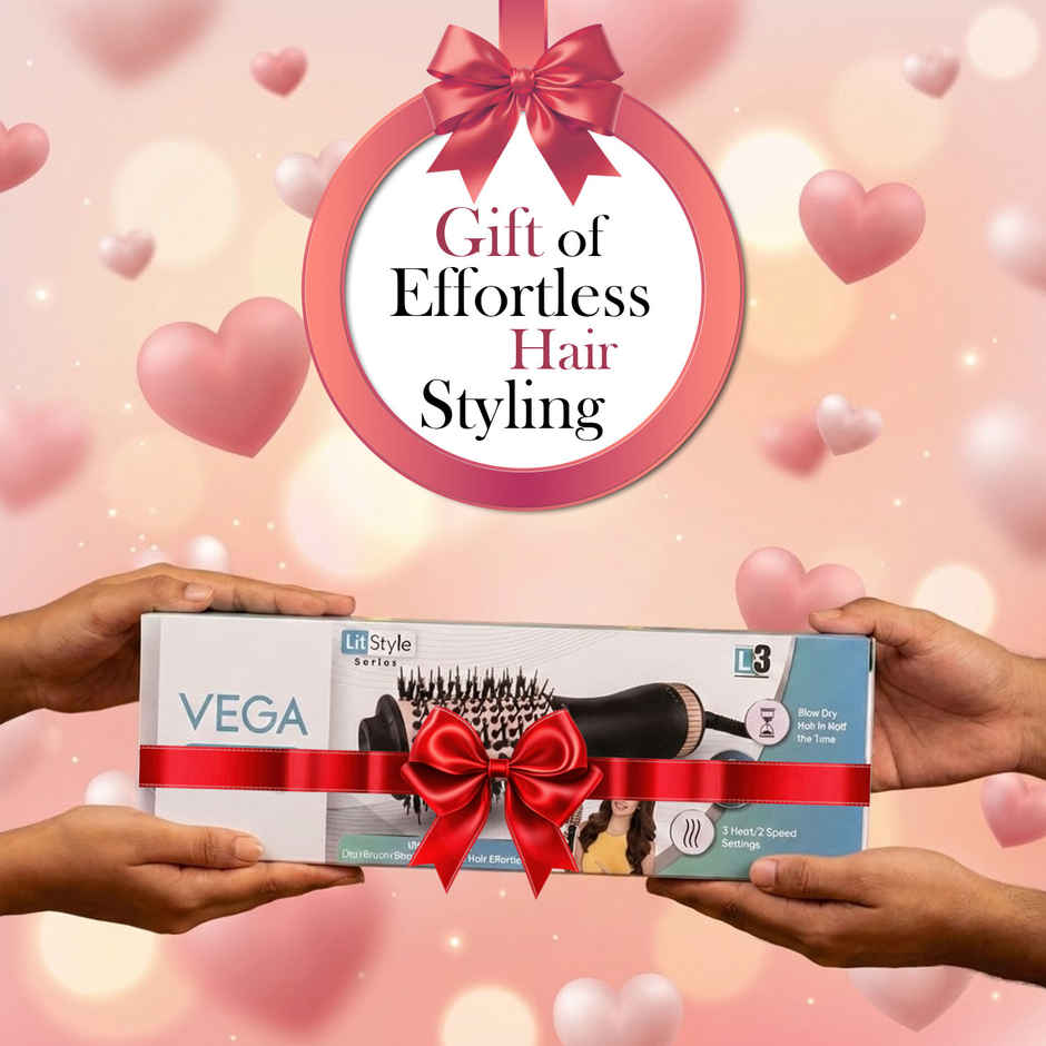 Vega Pro Volumizer Hair Blow Dryer Brush with 3 Heat/2 Speed Settings, (1200W, VHSD-02)