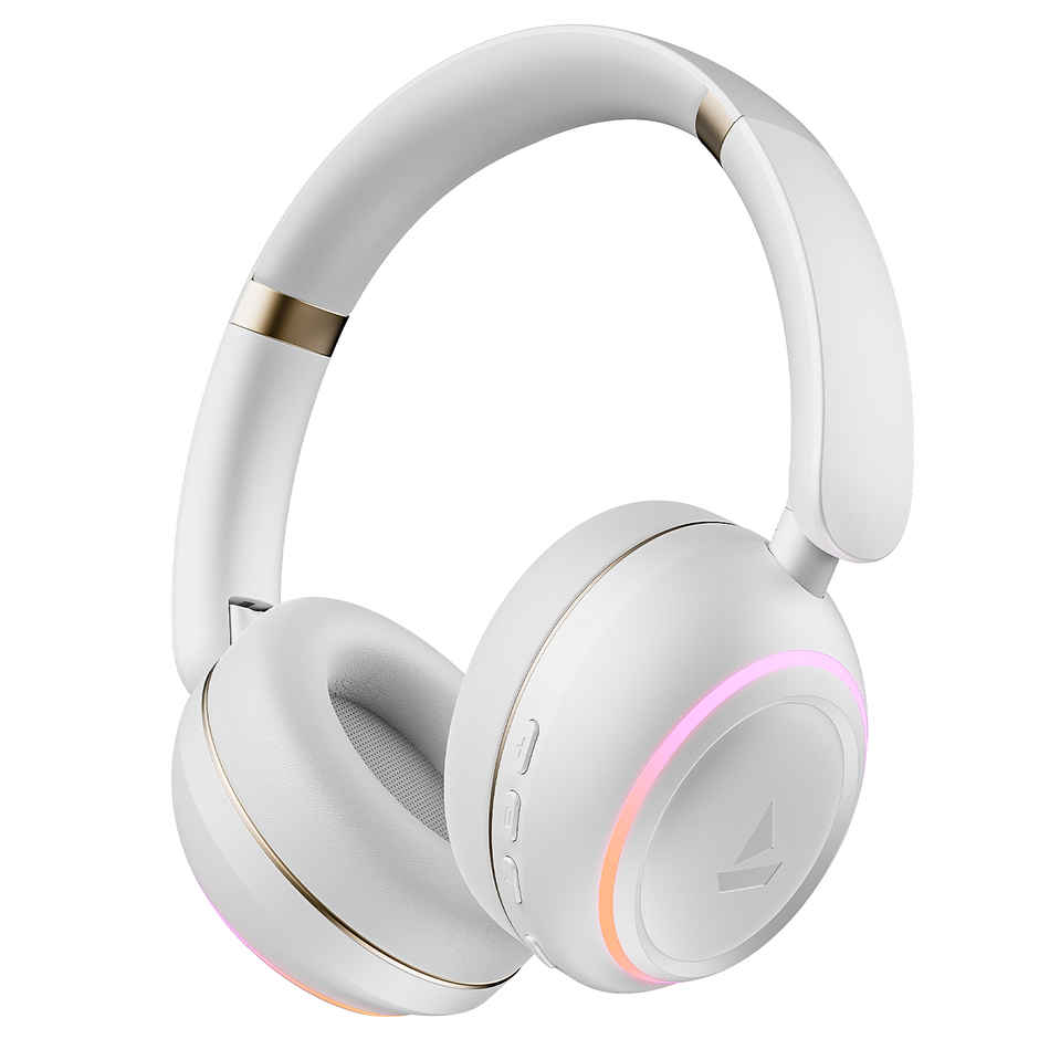 boAt Rockerz 480 Bt Headphones W/ 60H Playtime, Blazing Rgb Leds, 40Mm Drivers (White Sabre)