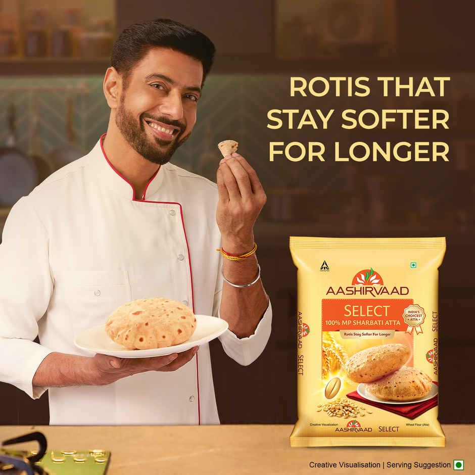 Aashirvaad Select Atta | Made from Authentic MP Sharbati Wheat for Softer Rotis