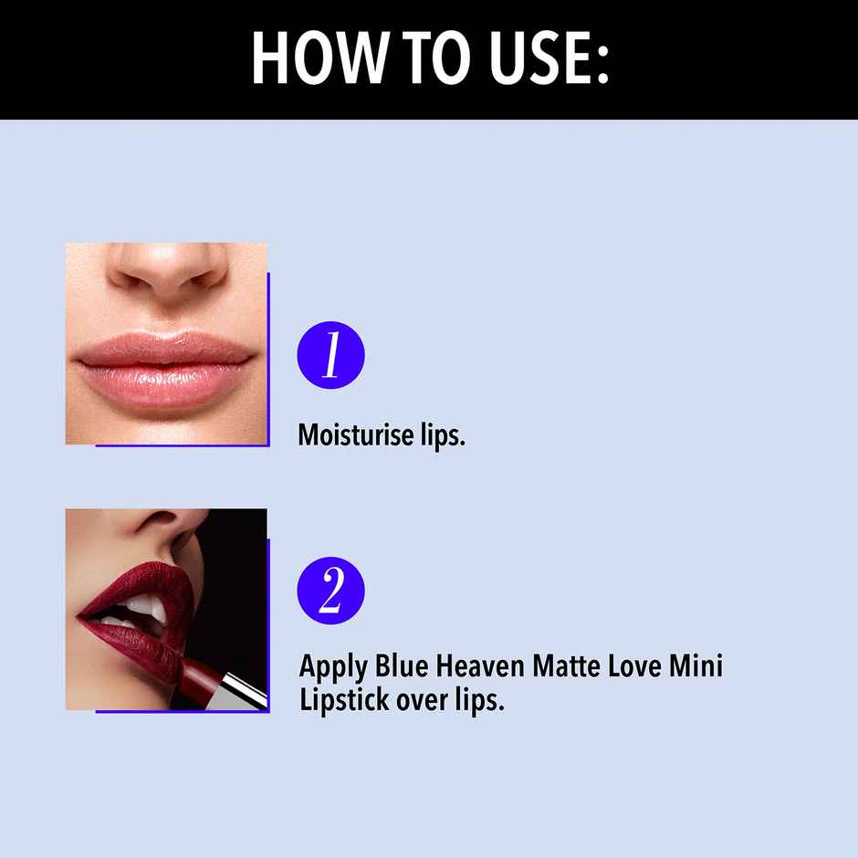 Blue Heaven Matte Love Long Lasting Hydrating Mini Lipsticks (130g) & Fabelle Dessert Collection-5 Handcrafted Dessert Inspired Chocolate Truffles (66g) Combo