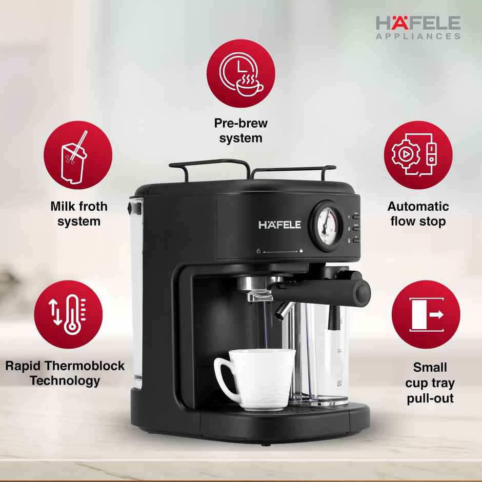 Hafele U-Kaffee Plus Coffee Machine, 15-Bar Pump Pressure, (500 Ml)1250W