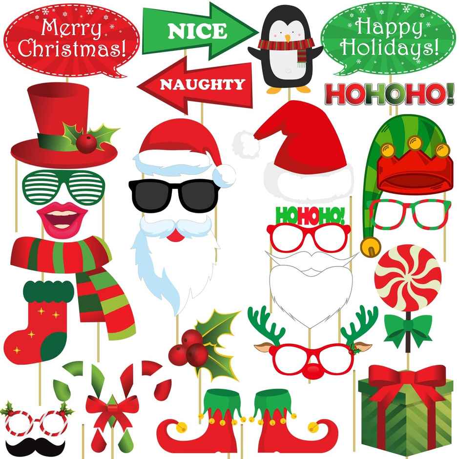 Merry Christmas Photobooth Props | Fun Accessory | Party Propz