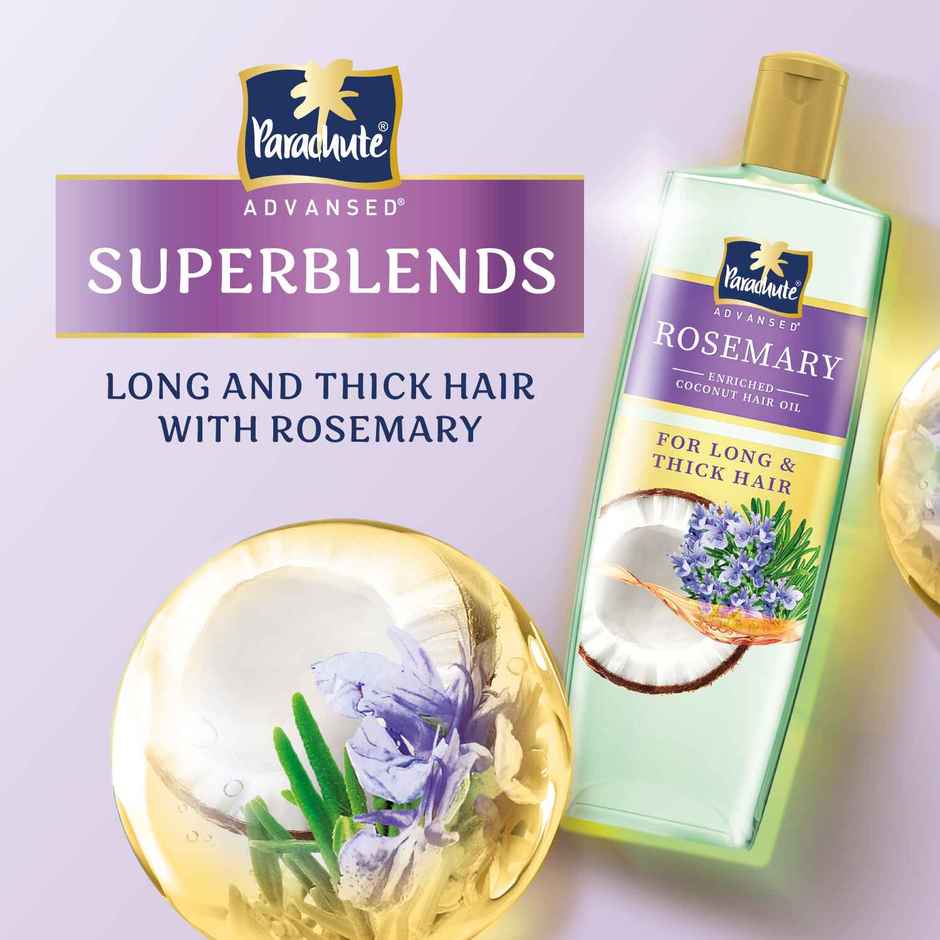 Parachute Advansed Rosemary enriched Coconut Hair Oil For Promoting Hair Growth