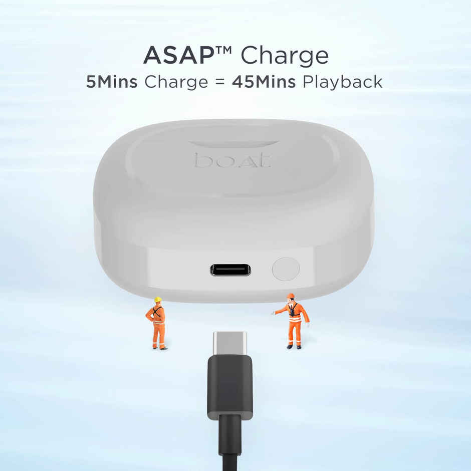 boAt Airdopes 393 ANC TWS Earbuds W/ 32db Hybrid ANC, Quad Mics With Enx Tech(Ivory White)