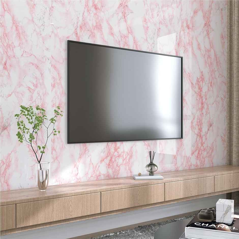 Perpetual Marble Stickers | DIY Peel & Stick Waterproof Wallpaper | 60 x 200Cm | Pink